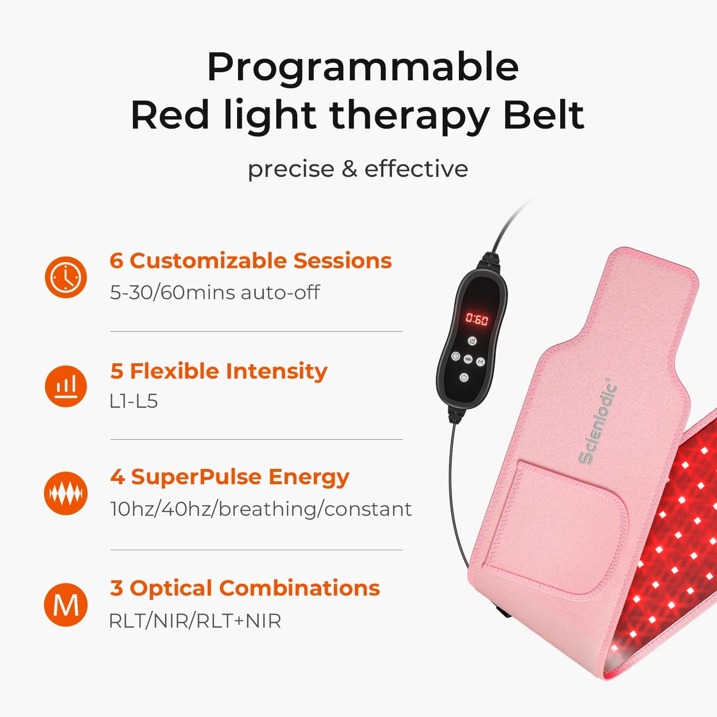 100 LED Fat Loss Belt Red Light Therapy For Body Health Care Infrared Lamp Back Pain Relief Waist Heating Belt Massage Machine