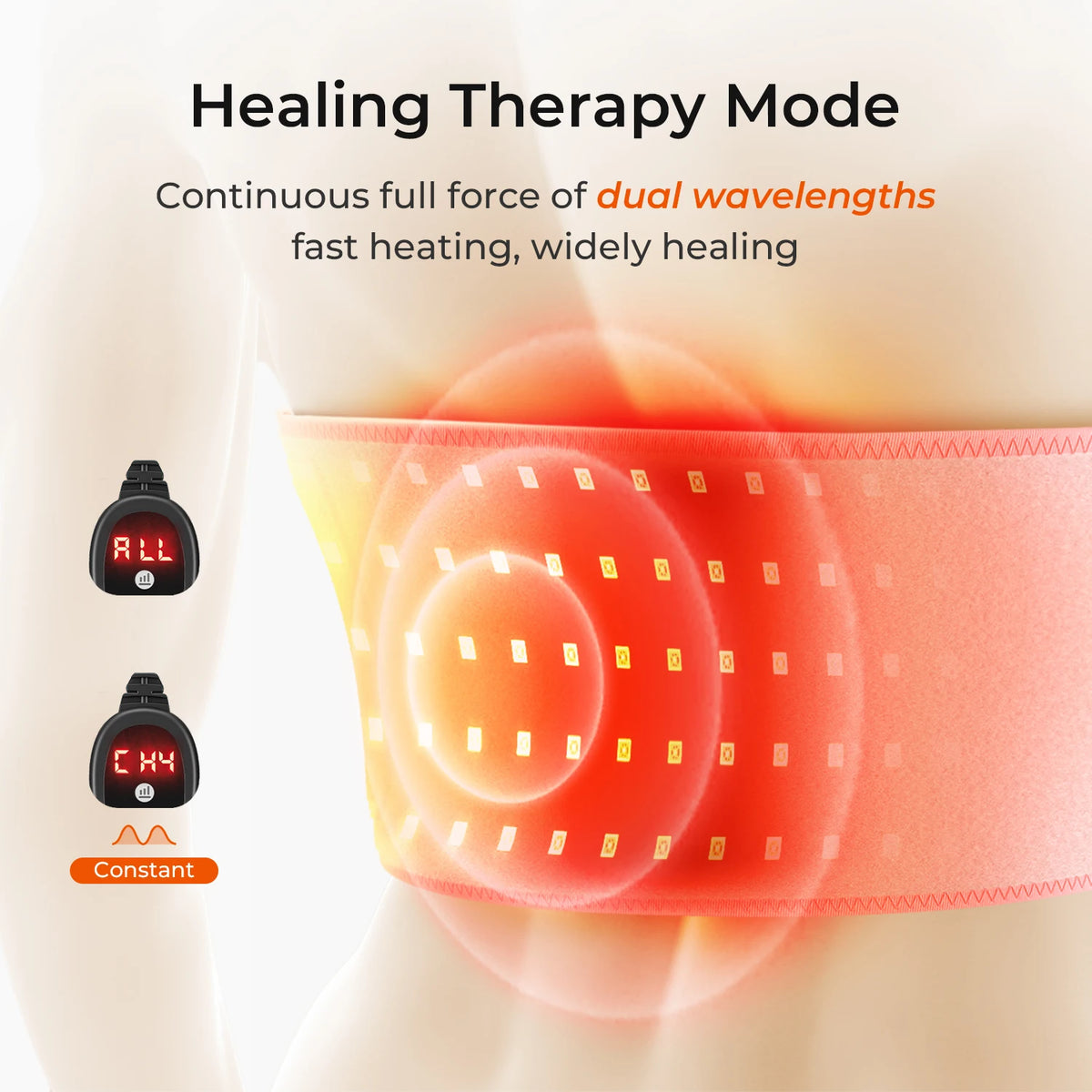 100 LED Fat Loss Belt Red Light Therapy For Body Health Care Infrared Lamp Back Pain Relief Waist Heating Belt Massage Machine