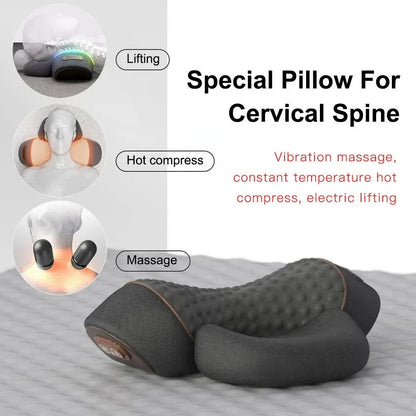 Electric Neck Massager Pillow Cervical Stretcher Heating Vibration Massage Back Traction Orthopedic Sleeping Pillows Support