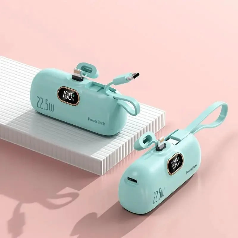 30000mAh Mini Portable Power Bank Capsule Mobile Power Supply Emergency External Battery Fast Charger For Type-c iPhone Samsung