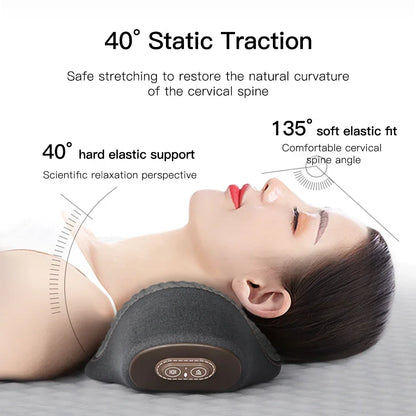Electric Neck Massager Pillow Cervical Stretcher Heating Vibration Massage Back Traction Orthopedic Sleeping Pillows Support
