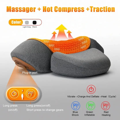 Electric Neck Massager Pillow Cervical Stretcher Heating Vibration Massage Back Traction Orthopedic Sleeping Pillows Support